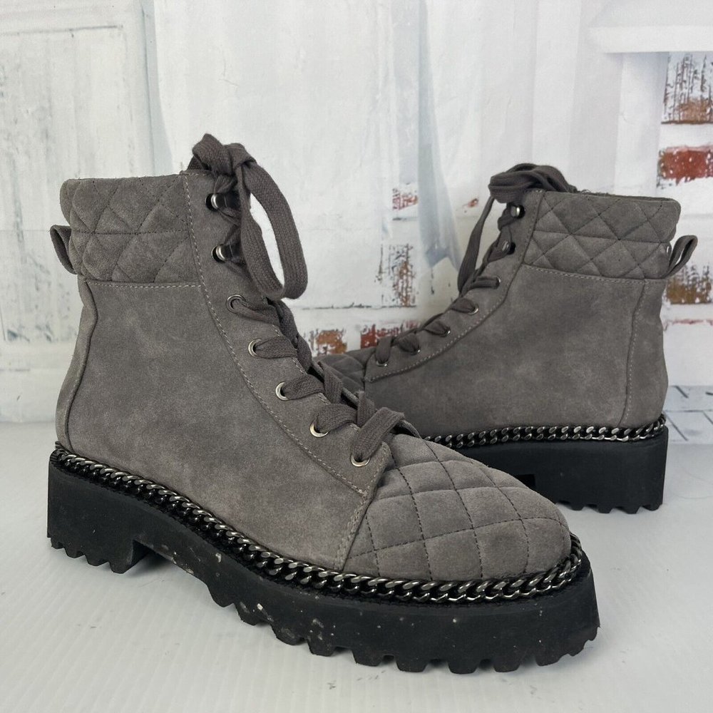 ✨VINCE CAMUTO Merindil Leather Lug Sole Combat Boots Size 8.5 39 NWOB